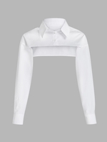 Chemisier Boutonné en Couleur Unie M Blanc