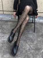 Collant Transparent à Motif de Cœur