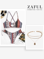 Collier à Plusieurs Branches avec Pendentif Croix et Bikini Style Ethnique Taille unique Multi a