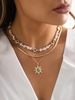 Collier à Plusieurs Branches avec Pendentif Soleil Style Ethnique