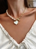 Collier avec Pendentif Cœur en Strass et Perles Fantaisies