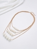 Collier Chaîne Superposé avec Fausse Perle