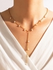Collier de Mariage Long Chaîne avec Fausse Perle