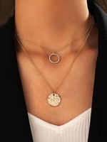 Collier Pendant à Double Couches avec Strass