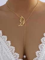 Collier Pendant Convertible en Forme de Papillon