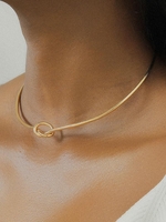 Collier Ras-du-Cou en Forme de Nœud Ligne en Métal