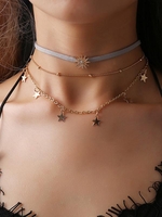 Collier Ras-du-cou Etoile Pendant Superposé