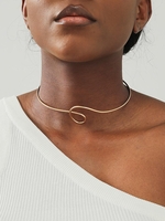 Collier Ras-du-Cou Minimaliste Torsadé en Métal