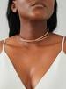Collier Ras-du-Cou Simple Géométrique Ligne Croisé en Métal