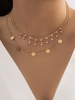 Collier Ras-du-Cou Superposé Pailletté avec Strass