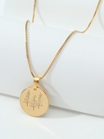 Collier Tressé en Or Plaqué 18k avec Pendentif Arbre de Vie