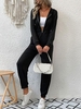 Combinaison de Jogging à Capuche avec Poche à Demi-Zip M Noir