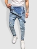 Combinaisons en Jean à Poche Intérieure Déchirée et Effilochée Xl Bleu clair