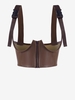 Corset Confort avec Sangle à Boucle en Cuir PU M Café profond