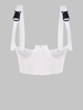 Corset Confort avec Sangle à Boucle en Cuir PU S Blanc