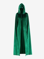 Costume Cape à Capuche Halloween en Velours Taille unique Vert