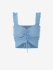 Crop Top Sanglé en Couleur Unie Taille unique Bleu clair