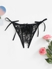 Culotte Sexy Noué en Dentelle à Côté Taille unique Noir