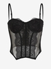 Débardeur Corset Transparent en Dentelle Coupe M Noir