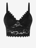 Débardeur Court Ajouré Guipure en Dentelle Xs Noir
