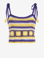 Débardeur Court en Crochet à Epaule Nouée Taille unique Multi a