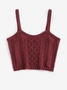 Débardeur Court en Tricot à Câble M Rouge foncé