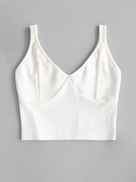 Débardeur Court en Tricot à Câble S Blanc