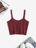 Débardeur Court en Tricot à Câble S Rouge foncé