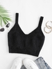 Débardeur Court Fourré en Tricot S Noir