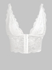 Débardeur Court Plongeant en Dentelle Transparente Au Crochet en Avant L Blanc