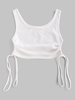Débardeur Court Texturé en Tricot à Volants Xl Blanc