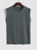 Débardeur de Base Simple Muscle Minimaliste L Gris