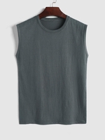Débardeur de Base Simple Muscle Minimaliste L Gris