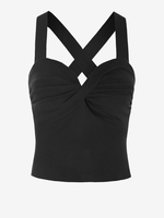 Débardeur en Tricot Croisé Au Dos Torsadé en Avant Taille unique Noir