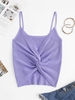 Débardeur en Tricot et Torsadé en Avant S Violet clair