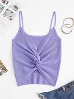 Débardeur en Tricot et Torsadé en Avant S Violet clair