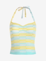 Débardeur Rayé en Tricot à Col Halter S Multi a