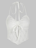 Débardeur Sanglé à Œillet Ourlet Écharpe à Col Halter M Blanc