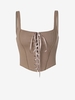Débardeur Style Corset Consu à Lacets L Café