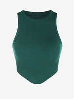 Débardeur Tricoté à Ourlet Courbe Taille unique Vert