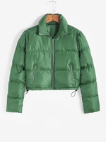 Doudoune Manteau du Duvet Zippé avec Poche M Vert profond