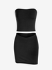 Ensemble avec Haut Tube Simple et Jupe S Noir