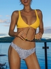 Ensemble Bikini Léopard à Coupe Haute S Jaune