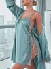 Ensemble de Baby en Satin à Lacets et Robe M Bleu clair
