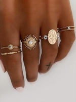 Ensemble de Bague en Forme Ovale Soleil avec Strass
