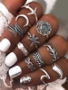 Ensemble de Bague Lune Etoile de Mer 11 Pièces