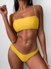 Ensemble de Bikini à Coupe Haute à Bretelle M Jaune