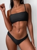 Ensemble de Bikini à Coupe Haute à Bretelle S Noir