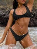 Ensemble de Bikini à Coupe Haute L Noir