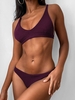 Ensemble de Bikini Rembourré à Taille Basse M Merlot